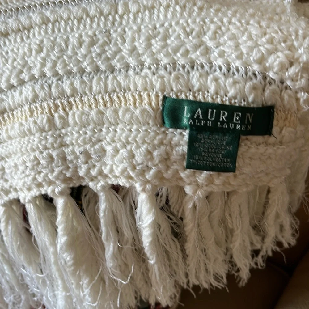 Ralph Lauren Cream Long Scarf (Touch of Sparkle) NWOT
